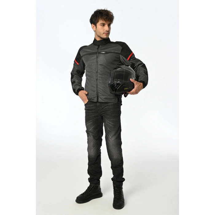 LS2 RIVA MONT SİYAH-GRİ-KIRMIZI