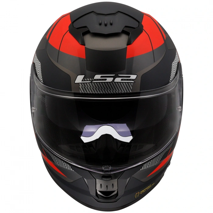 LS2 STREAM 2 ROAD MAT SİYAH-TITANIUM-KIRMIZI KASK