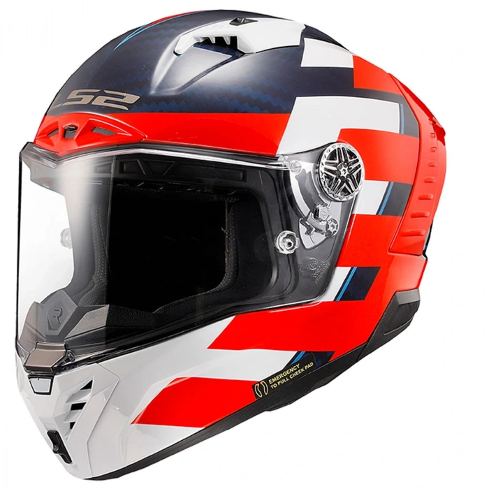 LS2 THUNDER KARBON ALLIANCE -MAVİ-BEYAZ KASK