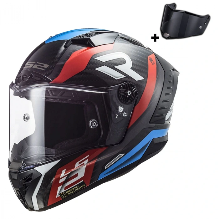 LS2 THUNDER KARBON SUPRA KIRMIZI-MAVİ KASK