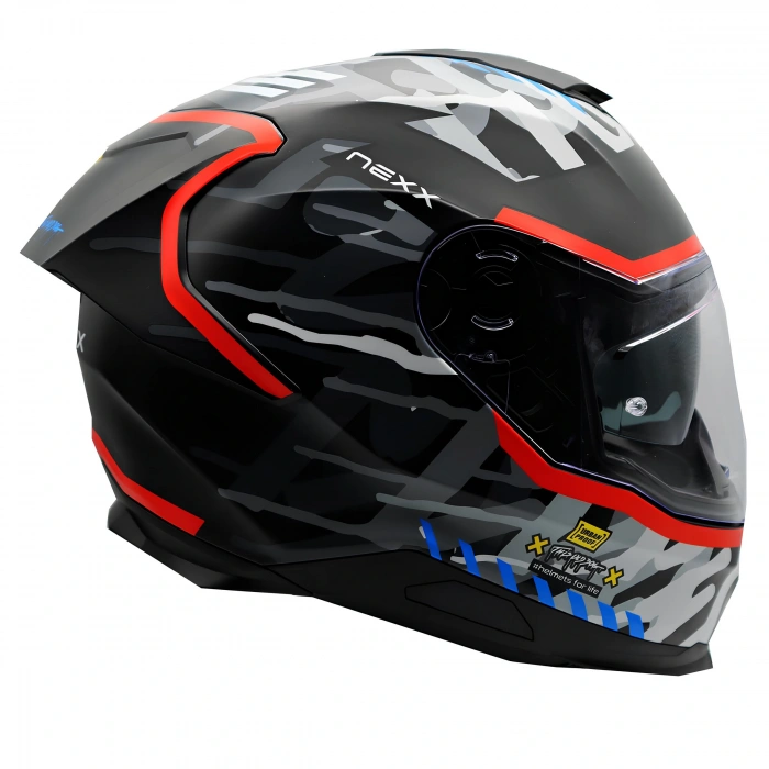 NEXX Y.100R URBANGRAM MAT SİYAH-KIRMIZI KASK