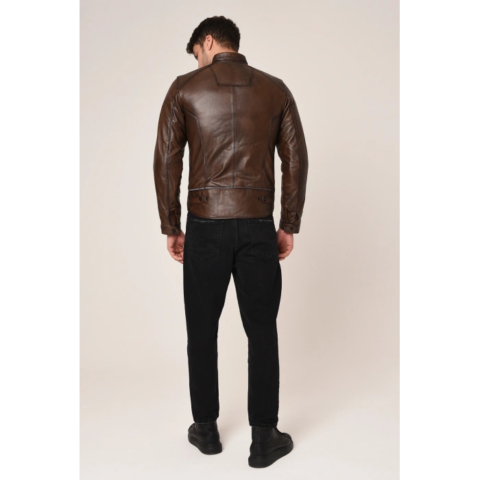 VEXO MOTO DERİ MONT ANTİK KAHVE