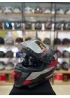 Sw 865 Titan Black White Red Full Face Motosiklet Kask