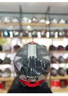 Sw 865 Titan Black White Red Full Face Motosiklet Kask