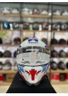 Sw 865 Titan White Blue Red Full Face Motosiklet Kask