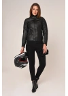 VEXO MOTO DERİ KADIN MONT SİYAH
