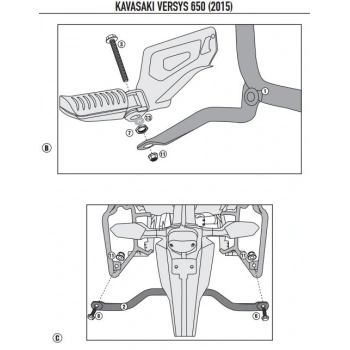 KAPPAKL4114KAWASAKIVERSYS650(15-22)YANÇANTATAŞIYICI