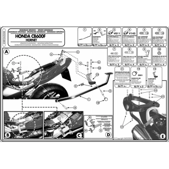 KAPPAKZ258HONDA600HORNET(03-06)ARKAÇANTATAŞIYICI