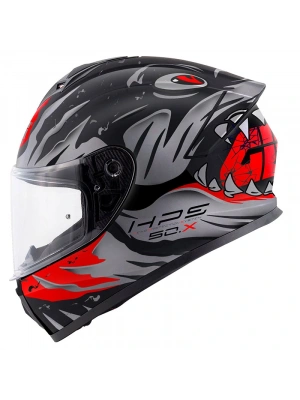 GIVI 50.X SHARKBITE MAT SİYAH-GRİ-KIRMIZI KASK