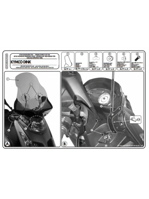 KAPPA D292KITK KYMCO DINK 50-125-200 (06-16) RÜZGAR SİPERLİK BAĞLANTISI