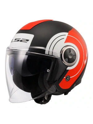 LS2 CLASSY DISKO MAT SİYAH-KIRMIZI-BEYAZ KASK