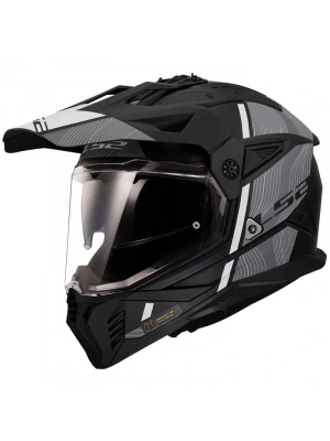 LS2 PIONEER 2 HILL MAT SİYAH-BEYAZ KASK