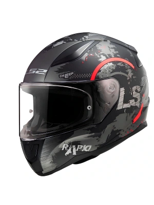 LS2 RAPID 2 CIRCLE MAT SİYAH-KIRMIZI KASK