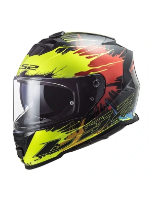 LS2 STORM 2 DROP SİYAH-SARI-KIRMIZI KASK