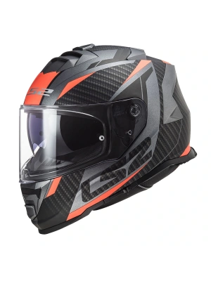 LS2 STORM 2 RACER MAT TITANIUM-NEON TURUNCU KASK