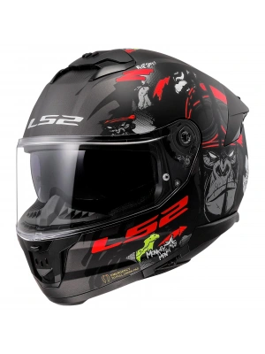 LS2 STREAM 2 ANGRY MONKEY MAT SİYAH-KIRMIZI KASK