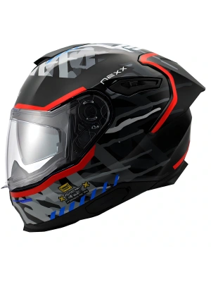 NEXX Y.100R URBANGRAM MAT SİYAH-KIRMIZI KASK