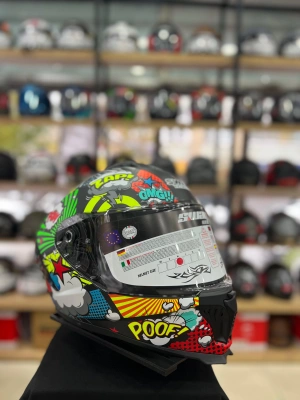 Sw 865 Boom Black Calorful Full Face Motosiklet Kask