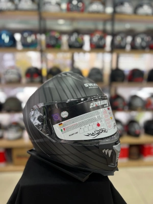 Sw 865 Space Black White Full Face Motosiklet Kask