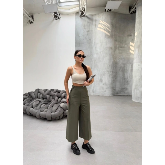 230 Gr Poly Viscose Full Lycra Metal Toka Aksesuarli Pantolon