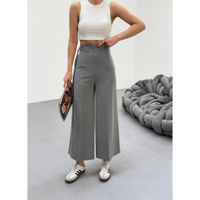 230 Gr Poly Viscose Full Lycra Metal Toka Aksesuarli Pantolon