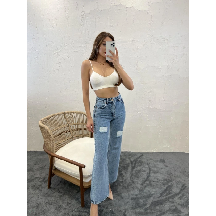 6373 DENİM SLIM PALAZZO FIT-MAVİ