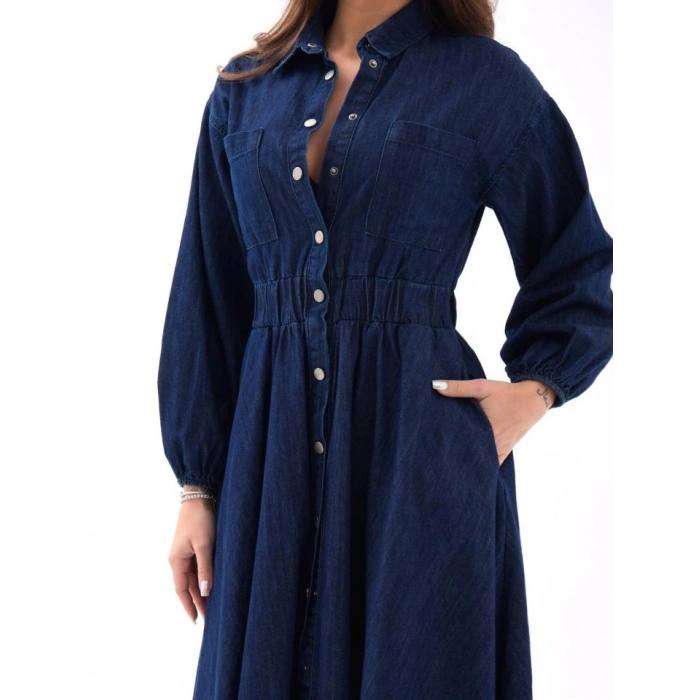 6707 KOT ELBİSE-MAVİ