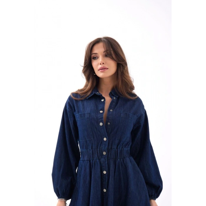 6707 KOT ELBİSE-MAVİ