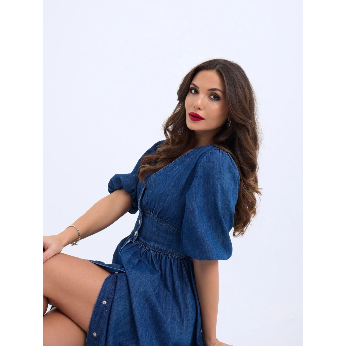 7037 KOT ELBİSE-MAVİ