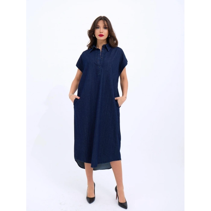 7348 KOT ELBİSE-MAVİ