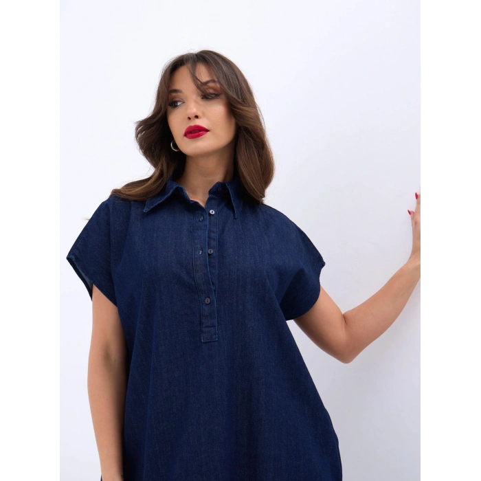 7348 KOT ELBİSE-MAVİ