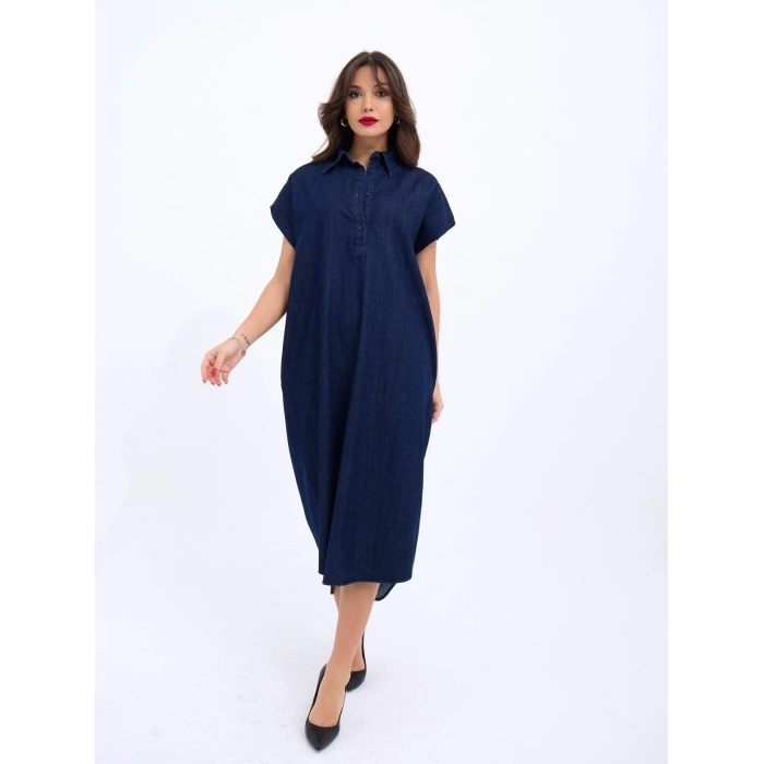 7348 KOT ELBİSE-MAVİ