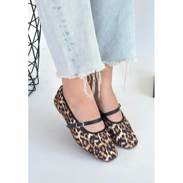Almiye Leopar Keten Babet Ayakkabı