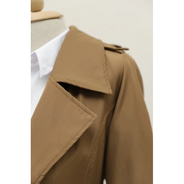 Astarlı Kemerli Trenckot -Taba