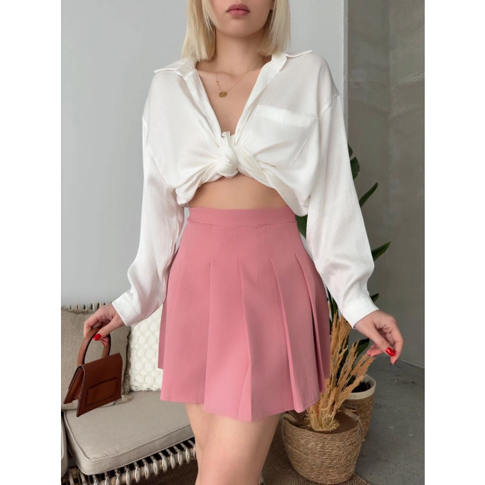 Atlas belden Pileli etek s24930