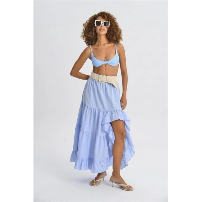 Audrey Fıfrlı Yırtmaç Detay Etek 4037