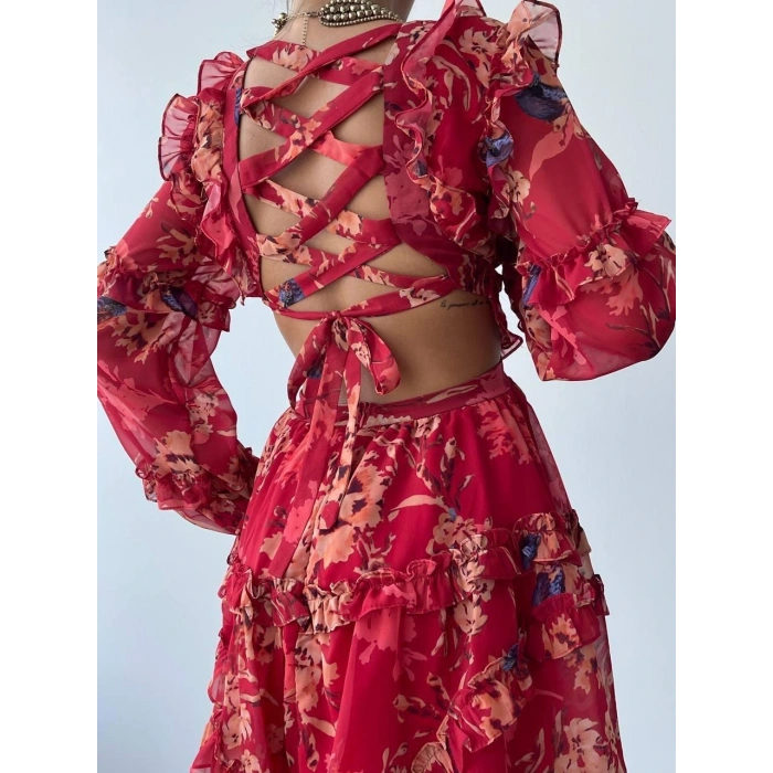 Avellino Sırt Dekolteli Elbise