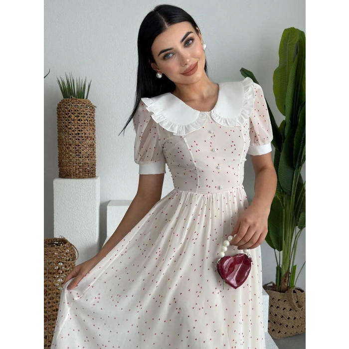 Aversa İnci Detay Şifon Elbise