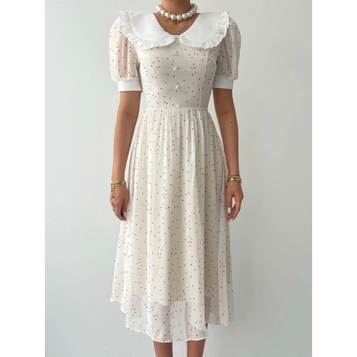 Aversa İnci Detay Şifon Elbise