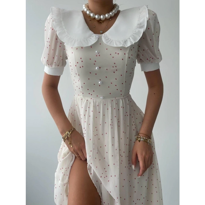 Aversa İnci Detay Şifon Elbise