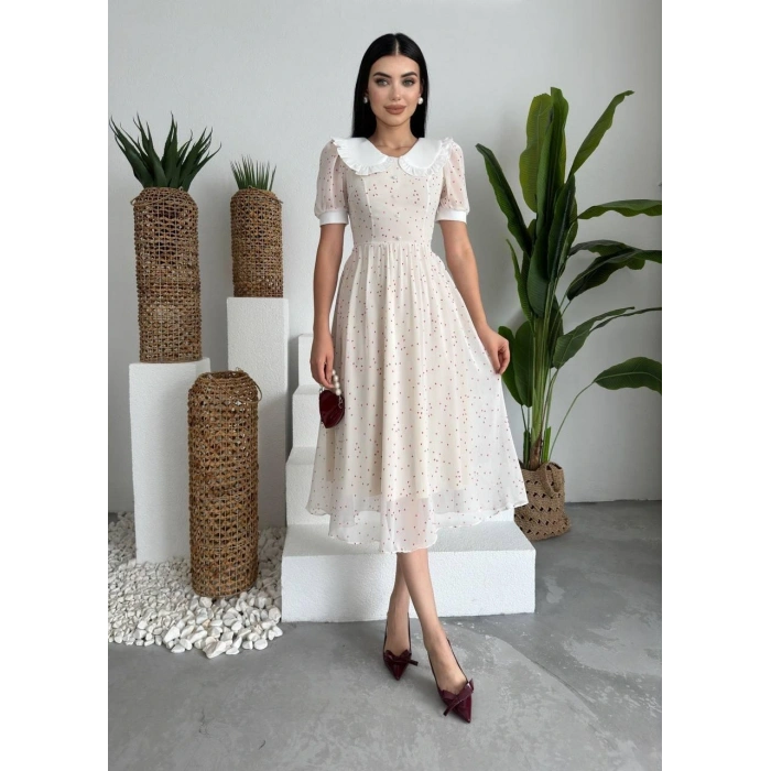 Aversa İnci Detay Şifon Elbise