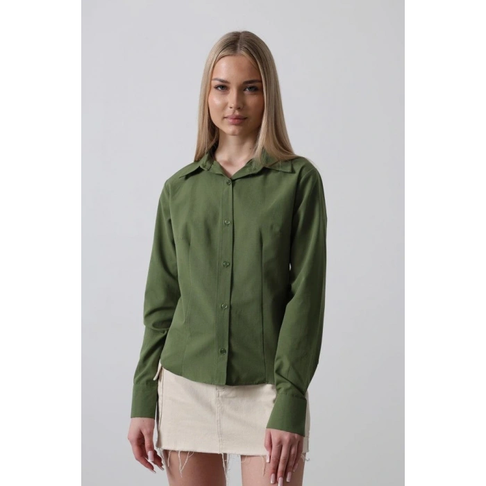 Basic Gömlek - Koyu Haki