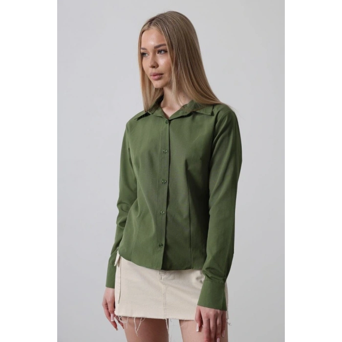 Basic Gömlek - Koyu Haki