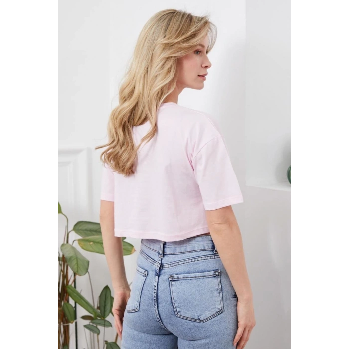 Baskılı Crop tişört