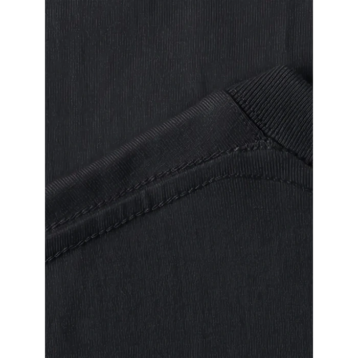 Baskılı Oversize Bisiklet Yaka T-shirt - Siyah