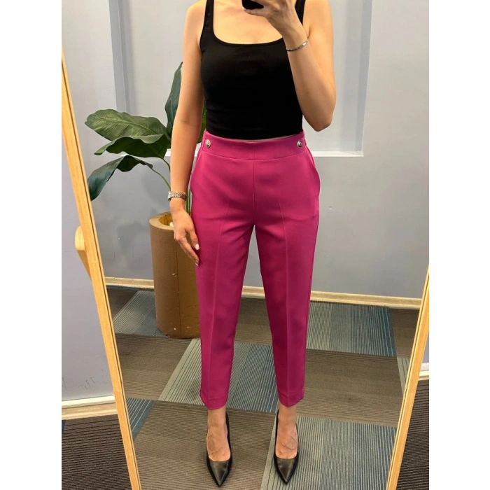 Bel Lasti̇kli̇ Düğmeli̇ Pantolon