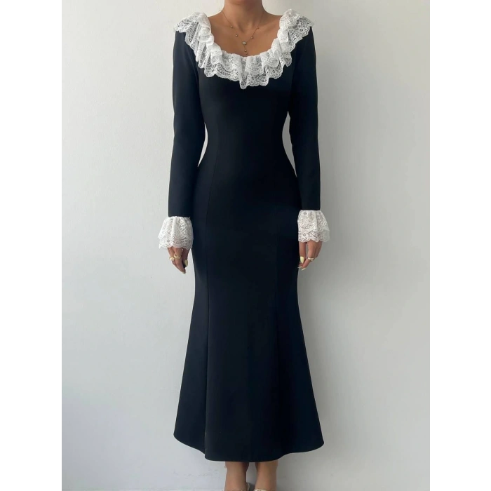 Belfast Dantel Yaka Elbise