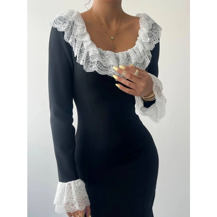 Belfast Dantel Yaka Elbise