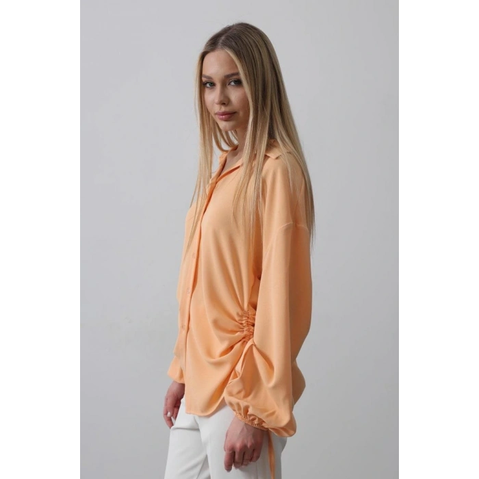 Biye Detaylı Ayrobin Gömlek - Somon