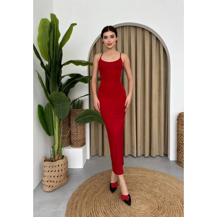 Blear Sırt Bağlamalı Elbise